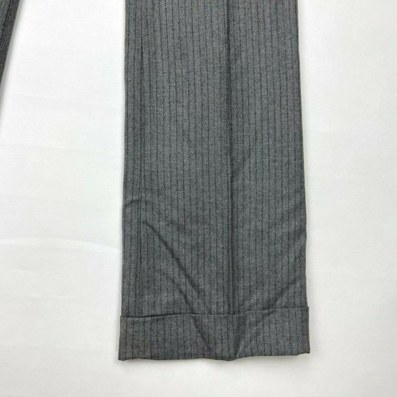 Worth Stripe Nona Pants Wool Blend Lined Zip Closure Flat Front Gray Women 4 NWT - Picture 5 of 9